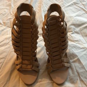 Cream, caged heel. Steve Madden size 7.5